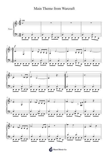 Main Theme from Warcraft for Solo Piano Sheet Music by Ramin Djawadi-Arr.Ciscer Georyale