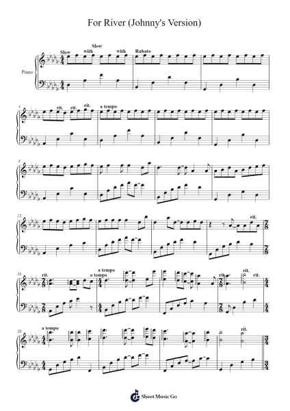 For River (Johnny's Version) Sheet Music by undefined-Arr.Paggai Noelsay
