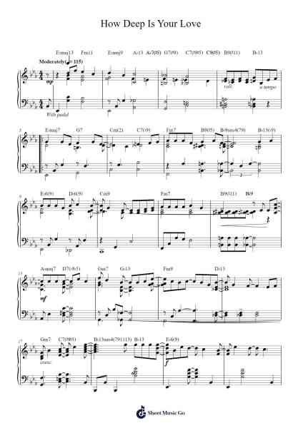 How Deep Is Your Love Sheet Music by Bee Gees-Arr.Dwightharte Phijoyce