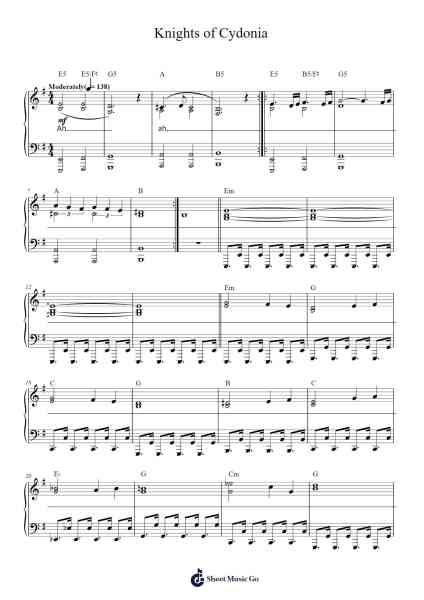 Knights of Cydonia Sheet Music by Muse-Arr.Dempron Jacbess