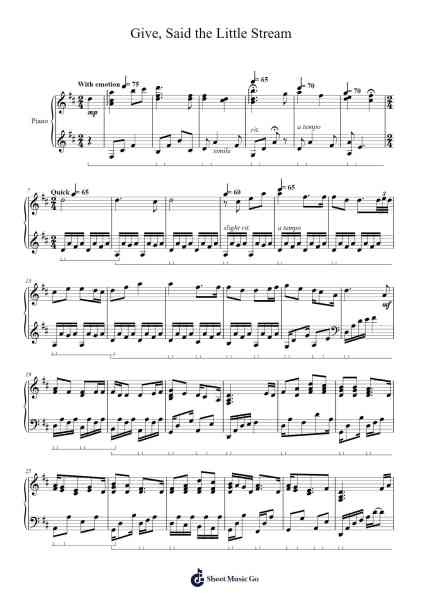 Give, Said the Little Stream Sheet Music by William B. Bradbury-Arr.Croftslon Maugnings