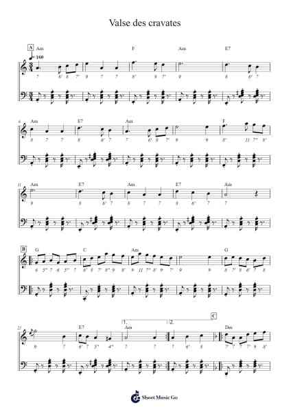 Valse des cravates Sheet Music by Misc Traditional-Arr.Urkuk Joneswat