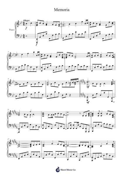 Memoria Sheet Music by Aoi Eir-Arr.Morsechi Billra