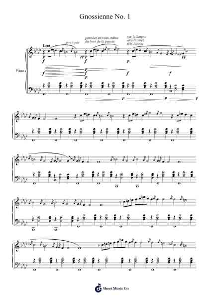 Gnossienne No. 1 Sheet Music by Erik Satie-Arr.Boralph Giltin