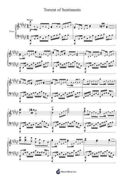 Torrent of Sentiments Sheet Music by Cashbia-Arr.Greenblack Xawilde