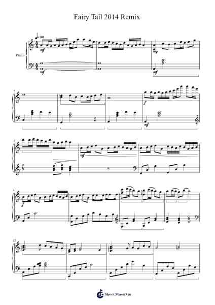 Fairy Tail 2014 Remix Sheet Music by Yasuharu Takanashi-Arr.Dannah Motfitch