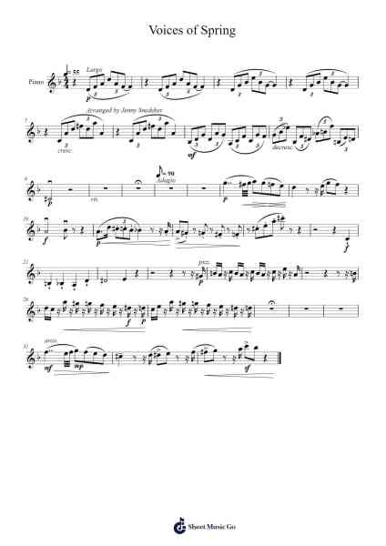 Voices of Spring, Op. 410 Sheet Music by Johann Strauss II-Arr.Bronjean
