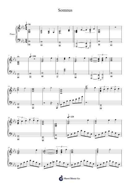 Somnus Sheet Music by Yoko Shimomura-Arr.Leijoan