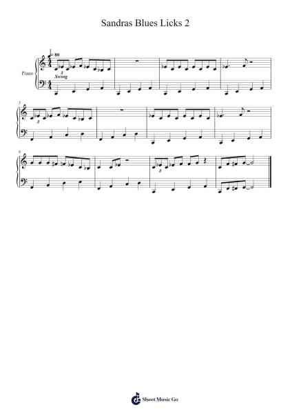 Sandras Blues Licks 2 Sheet Music by Rainer Lützenkirchen-Arr.Sibylmos Fordridge