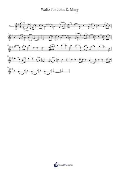 Waltz for John & Mary Sheet Music by Sherlock Holmes-Arr.Bystrong