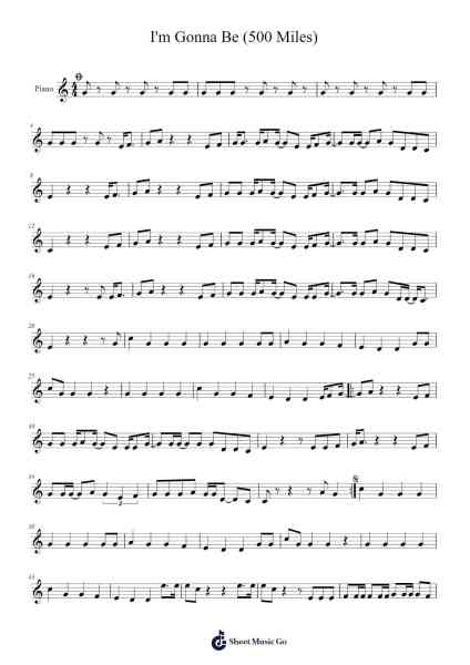 I'm Gonna Be (500 Miles) Sheet Music by The Proclaimers-Arr.Harruth