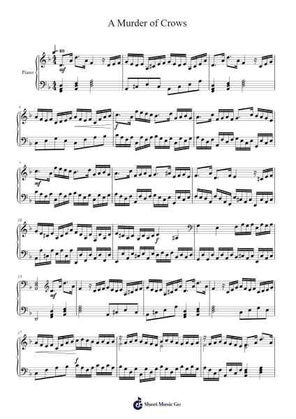 A Murder of Crows Sheet Music by Chamcarr Cherbard-Arr.Borgcon Keford
