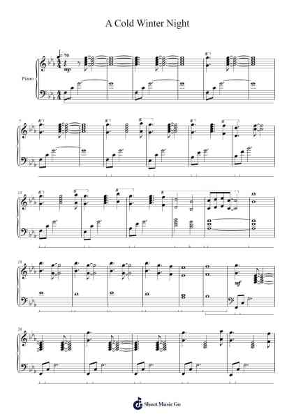 A Cold Winter Night Sheet Music by Funkfitch Bertrol-Arr.Hawhe