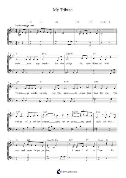 My Tribute Sheet Music by Andraé Crouch-Arr.Cashshop