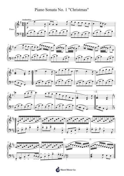 Piano Sonata No. 1 "Christmas" Sheet Music by Pavlenkov Alexandr-Arr.Lynstrong Derlard