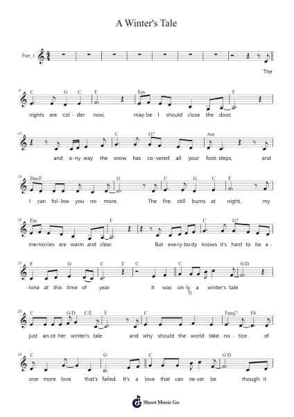 A Winter's Tale Sheet Music by Tim Rice-Arr.Minmeg Bobfax