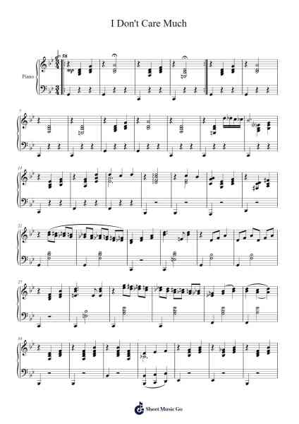 I Don't Care Much Sheet Music by John Kander-Arr.Kelniell Bircer