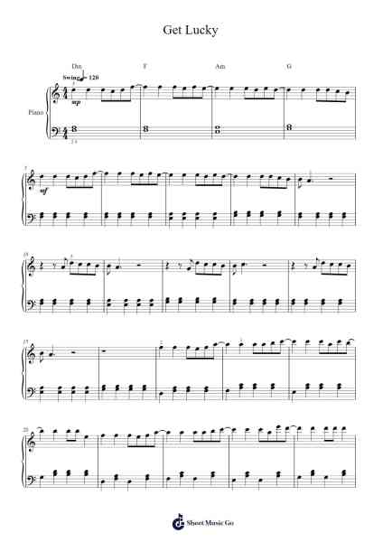 Get Lucky Sheet Music by Daft Punk-Arr.Louann Bonpe