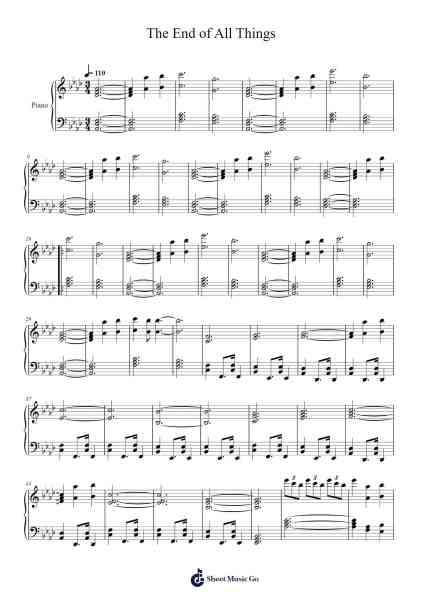The End of All Things Sheet Music by Brendon Urie/Emma Wood-Arr.Jonqy Keyreed