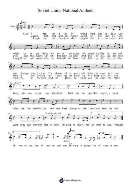 Soviet Union National Anthem Sheet Music by undefined-Arr.Faulkvy