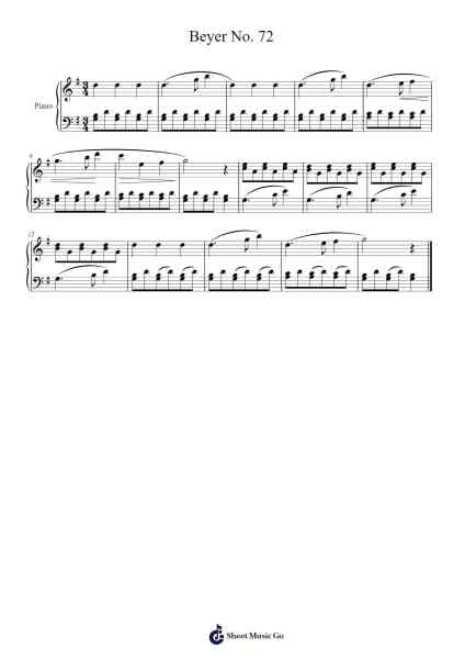 Beyer No. 72 Sheet Music by undefined-Arr.Peagrace Lensid