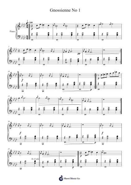 Gnossienne No. 1 Sheet Music by undefined-Arr.Galsnick Theothew