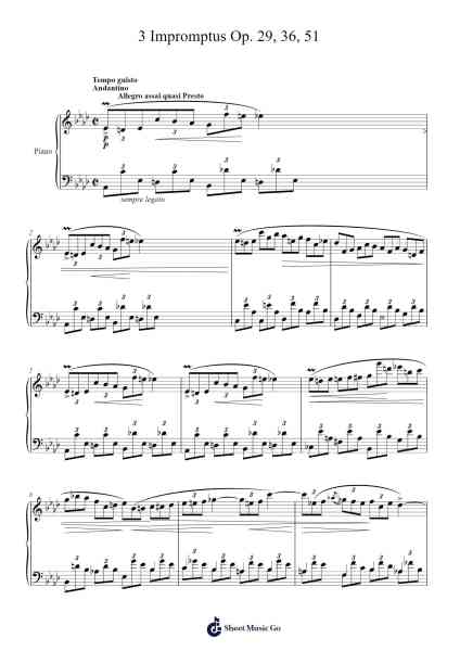 Impromptu in A-flat Major, Op. 29 Sheet Music by Frédéric Chopin-Arr.Ralphleign