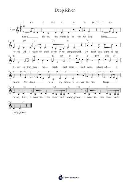 Deep River Sheet Music by undefined-Arr.Reyblume Poundtor