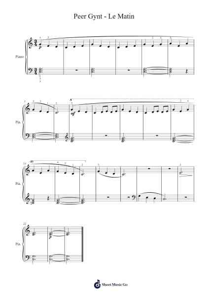 Peer Gynt, Op. 23 - Morning Mood Sheet Music by Edvard Grieg-Arr.Manbeard Lylaine