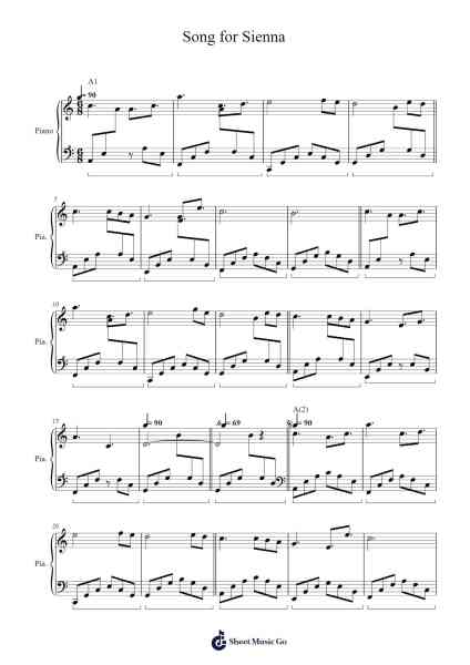 Song for Sienna Sheet Music by Brian Crain-Arr.Tifliz