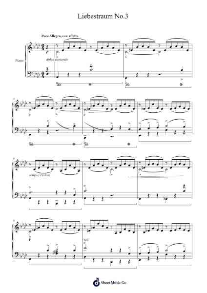 Liebestraum No.3 Sheet Music by Franz Liszt-Arr.Lilrald
