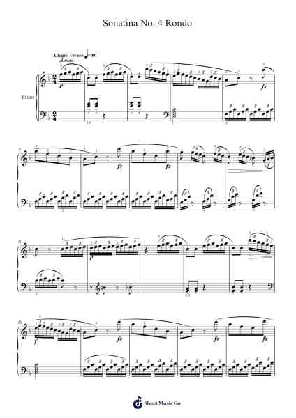 Sonatina No. 4 Rondo Sheet Music by Muzio Clementi-Arr.Hicksreg