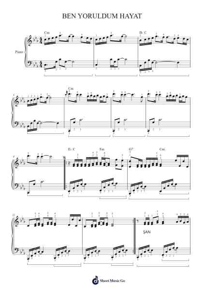 BEN YORULDUM HAYAT Sheet Music by Mümin Sarıkaya-Arr.Consdrow