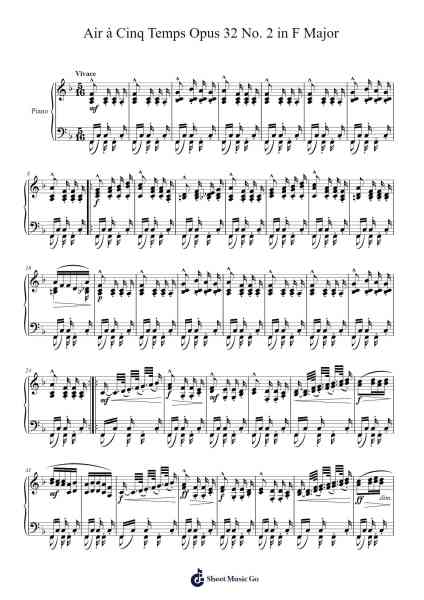 Air à Cinq Temps Opus 32 No. 2 in F Major Sheet Music by Charles-Valentin Alkan-Arr.Clydn