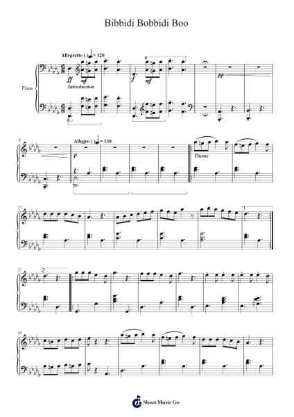 Bibbidi-Bobbidi-Boo Sheet Music by undefined-Arr.Jouboyd Calgel