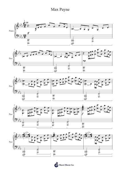 Max Payne Sheet Music by Hatakka/Kajasto-Arr.Mickmin
