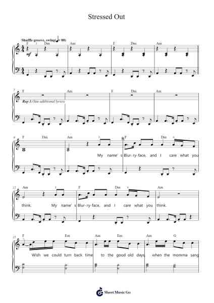 Stressed Out Sheet Music by Twenty One Pilots-Arr.Oryet Zosoll