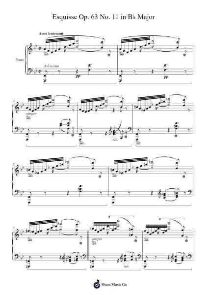 Esquisse Op. 63 No. 11 in B♭ Major Sheet Music by Charles-Valentin Alkan-Arr.Woodcie Budad
