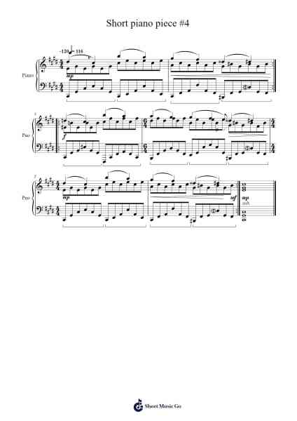 Short piano piece #4 Sheet Music by Tales Botechia-Arr.Wyattnix Abniel