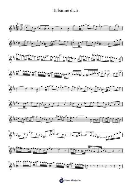 Erbarme dich Sheet Music by Johann Sebastian Bach-Arr.Giswolf