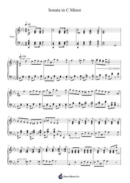 Sonata in C Minor Sheet Music by Robert G. Schwartz-Arr.Paygill Noaho'neil