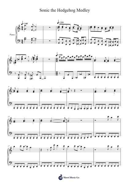 Sonic the Hedgehog Medley Sheet Music by undefined-Arr.Fmar Geearl