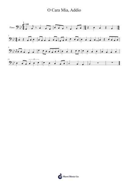 O Cara Mia, Addio Sheet Music by Mike Morasky-Arr.Urrite