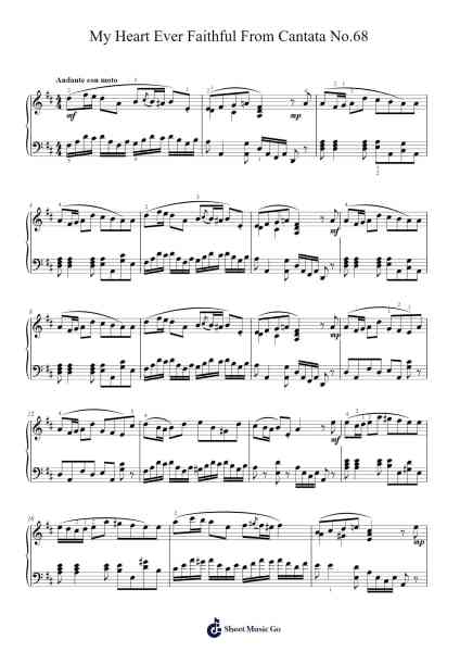 My Heart Ever Faithful - Johann Sebastian Bach Sheet Music by Johann Sebastian Bach-Arr.Quenram