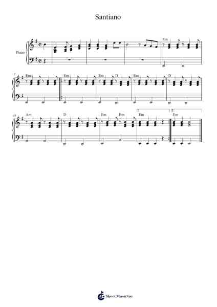 Santiano Sheet Music by Hugues Aufray-Arr.Trund Milsoll
