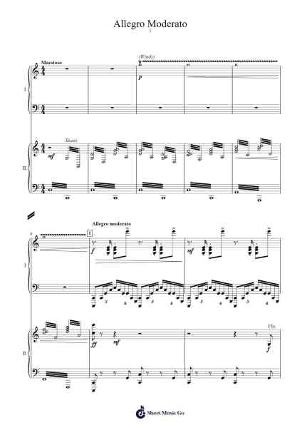 Concerto in C for Piano and Orchestra: I. Allegro Moderato Sheet Music by Ryan Zhu-Arr.Chamtra