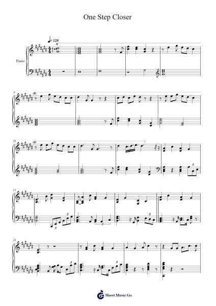 One Step Closer Musica per pianoforte di undefined - Arr.Stanthy