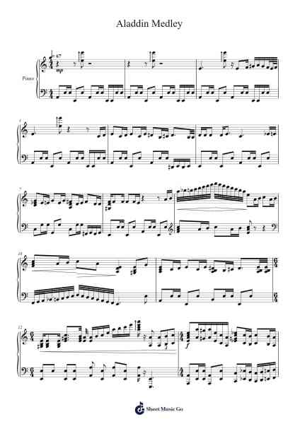 Aladdin Medley Sheet Music by Matthew Powell-Arr.Eipsyale