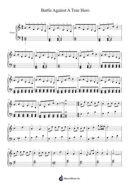 Battle Against A True Hero Sheet Music by Toby Fox-Arr.Raerace