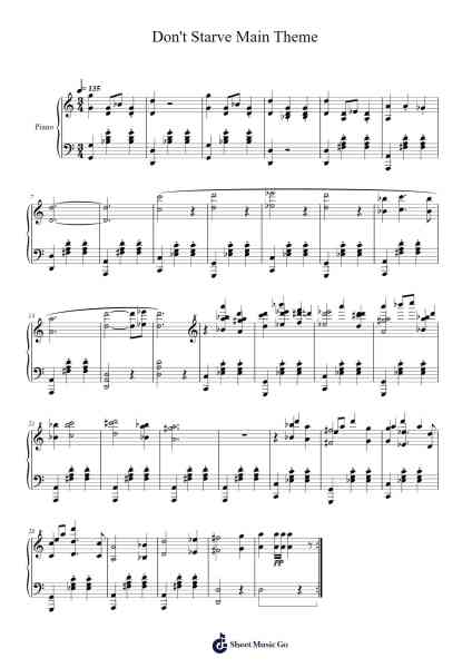 Don't Starve Main Theme Sheet Music by Vince de Vera/Jason Garner-Arr.Gusgess